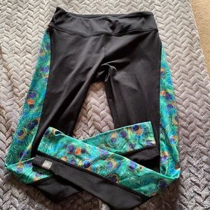 Peacock workout leggings